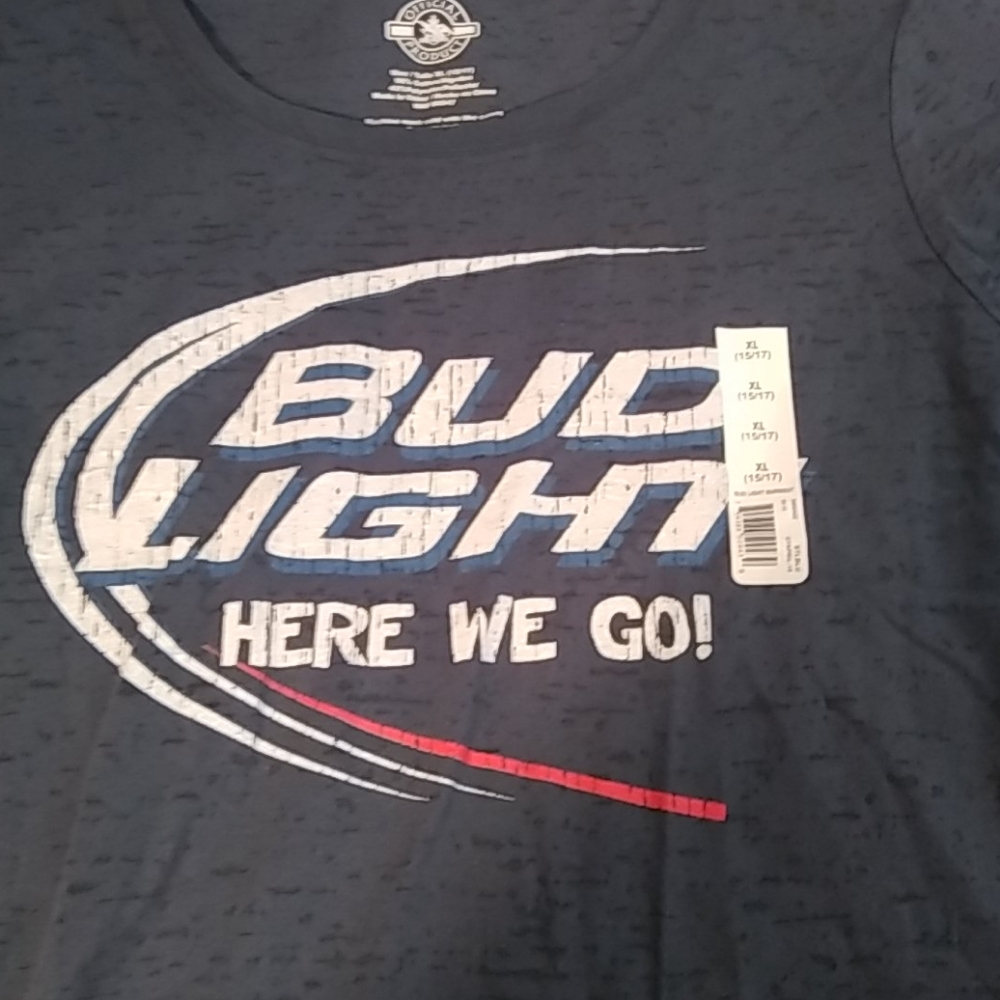 Bud light beer tee shirt  short sleeve XL 15/17